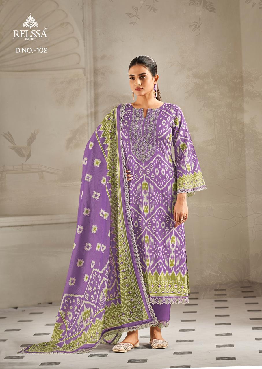 Ikkat Relssa Fabrics Giza Satin Pant Style Suits Supplier India