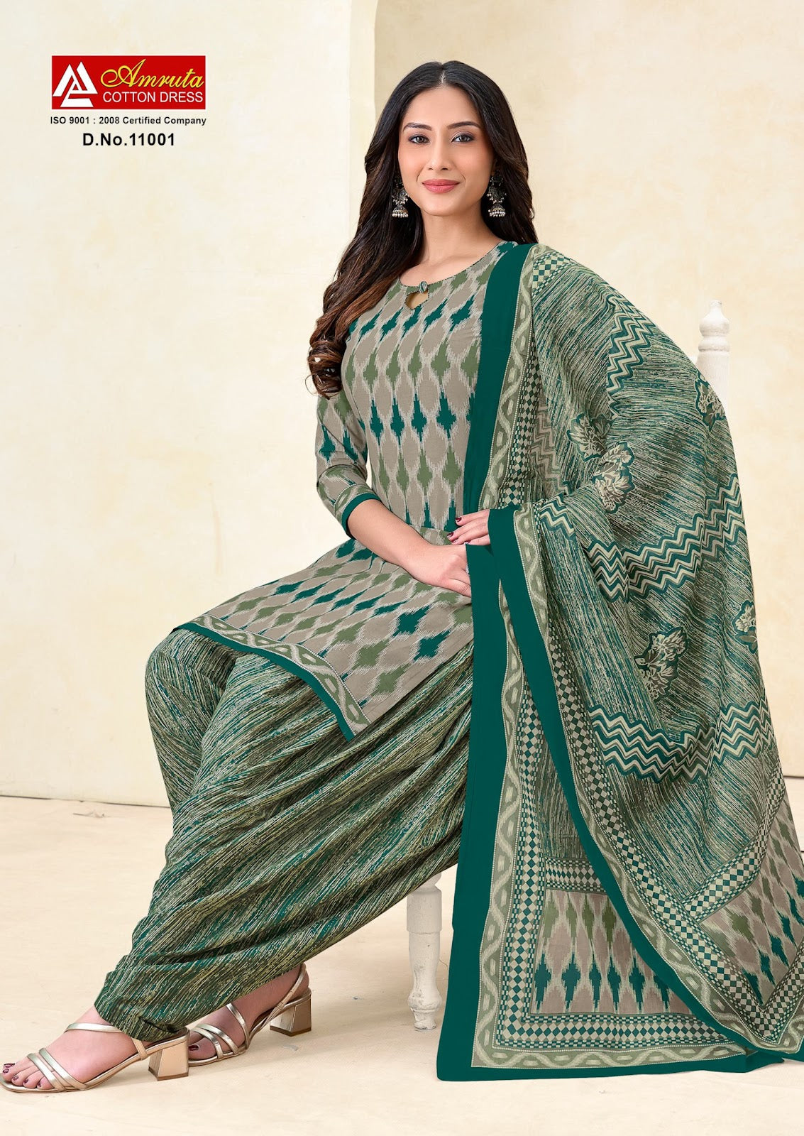 Ikkat Special Vol 11 Amruta Cotton Patiyala Style Suits Exporter Gujarat