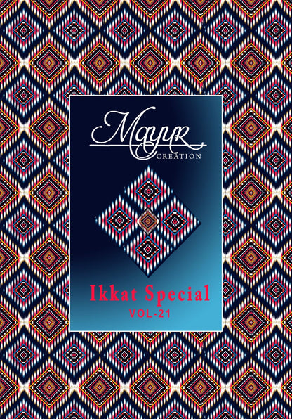 Ikkat Special Vol 21 Mayur Creation Cotton Dress Material Manufacturer Ahmedabad