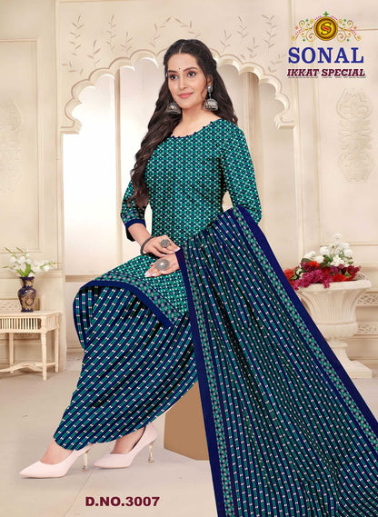 Ikkat Special Vol 3 Sonal Textile Cotton Dress Material Supplier Ahmedabad