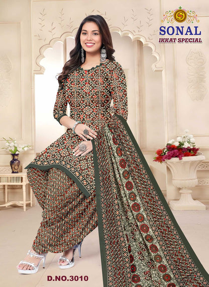 Ikkat Special Vol 3 Sonal Textile Cotton Dress Material Supplier Ahmedabad