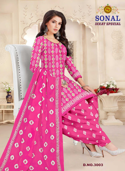 Ikkat Special Vol 3 Sonal Textile Cotton Dress Material Supplier Ahmedabad
