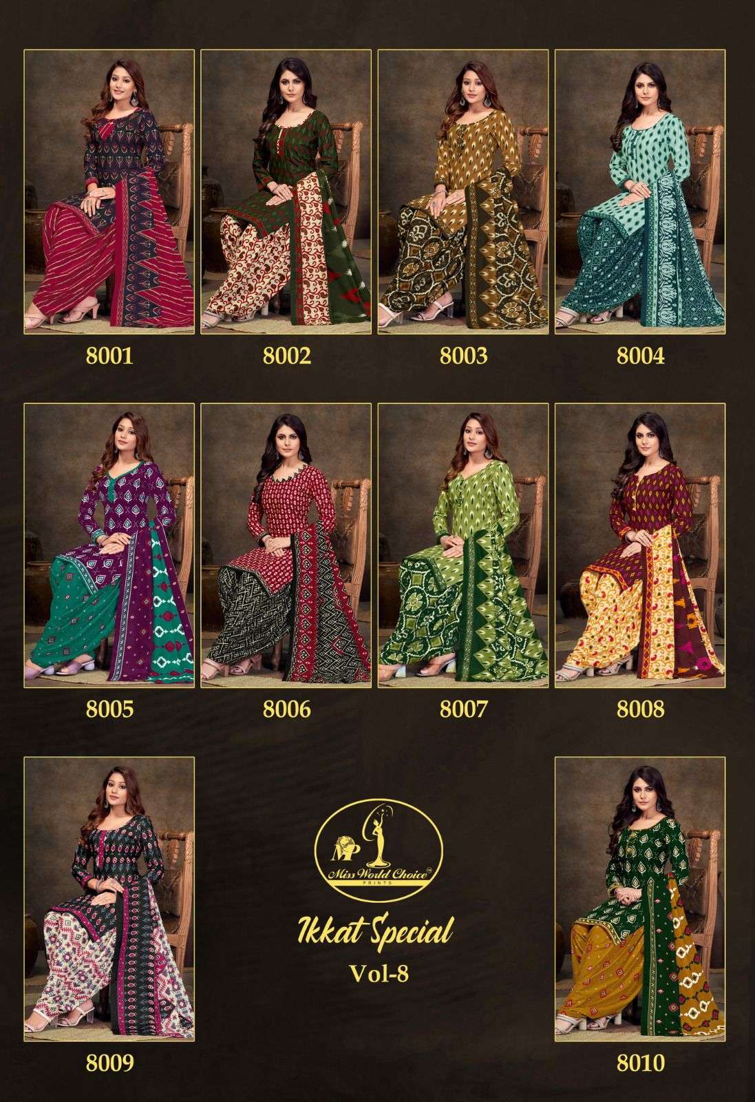 Ikkat Special Vol 8 Miss World Choice Cotton Dress Material Wholesale Rate