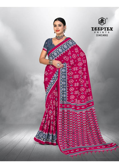 Ikkat Special Vol 9 Deeptex Prints Cotton Sarees Wholesale Price