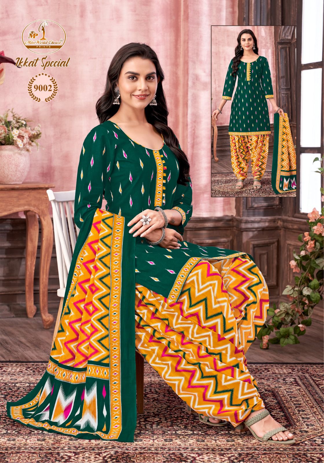 Ikkat Special Vol 9 Miss World Choice Cotton Dress Material Supplier