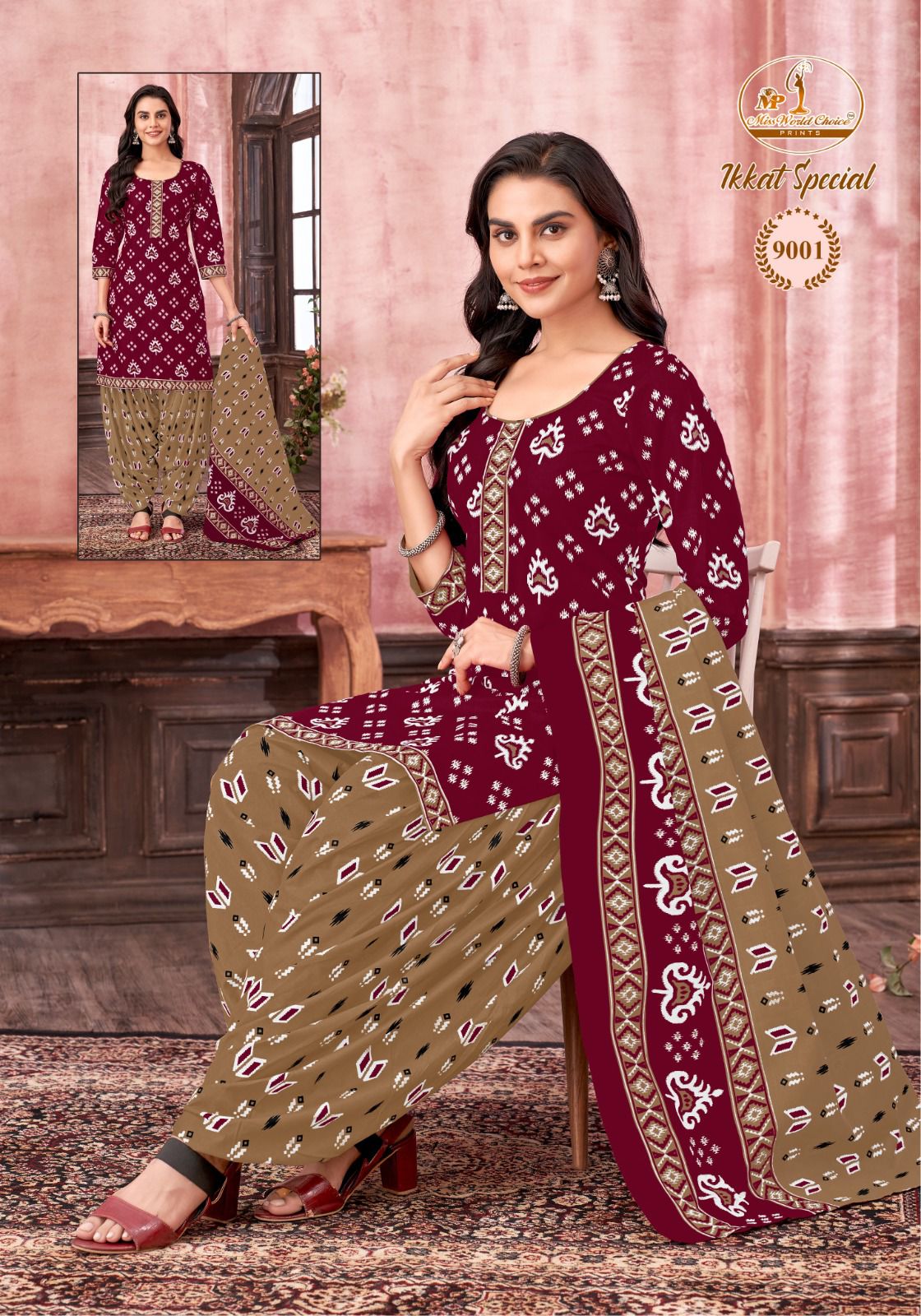 Ikkat Special Vol 9 Miss World Choice Cotton Dress Material Supplier