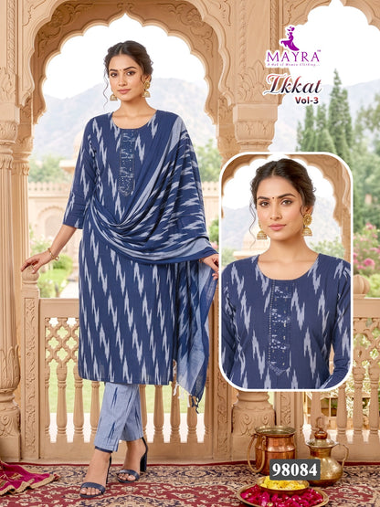 Ikkat Vol 3 Mayra Readymade Cotton Pant Suits Wholesale Rate