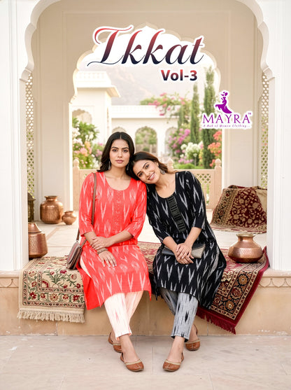 Ikkat Vol 3 Mayra Readymade Cotton Pant Suits Wholesale Rate