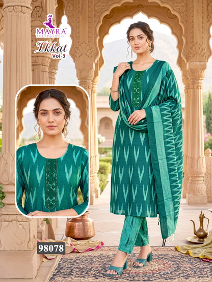 Ikkat Vol 3 Mayra Readymade Cotton Pant Suits Wholesale Rate