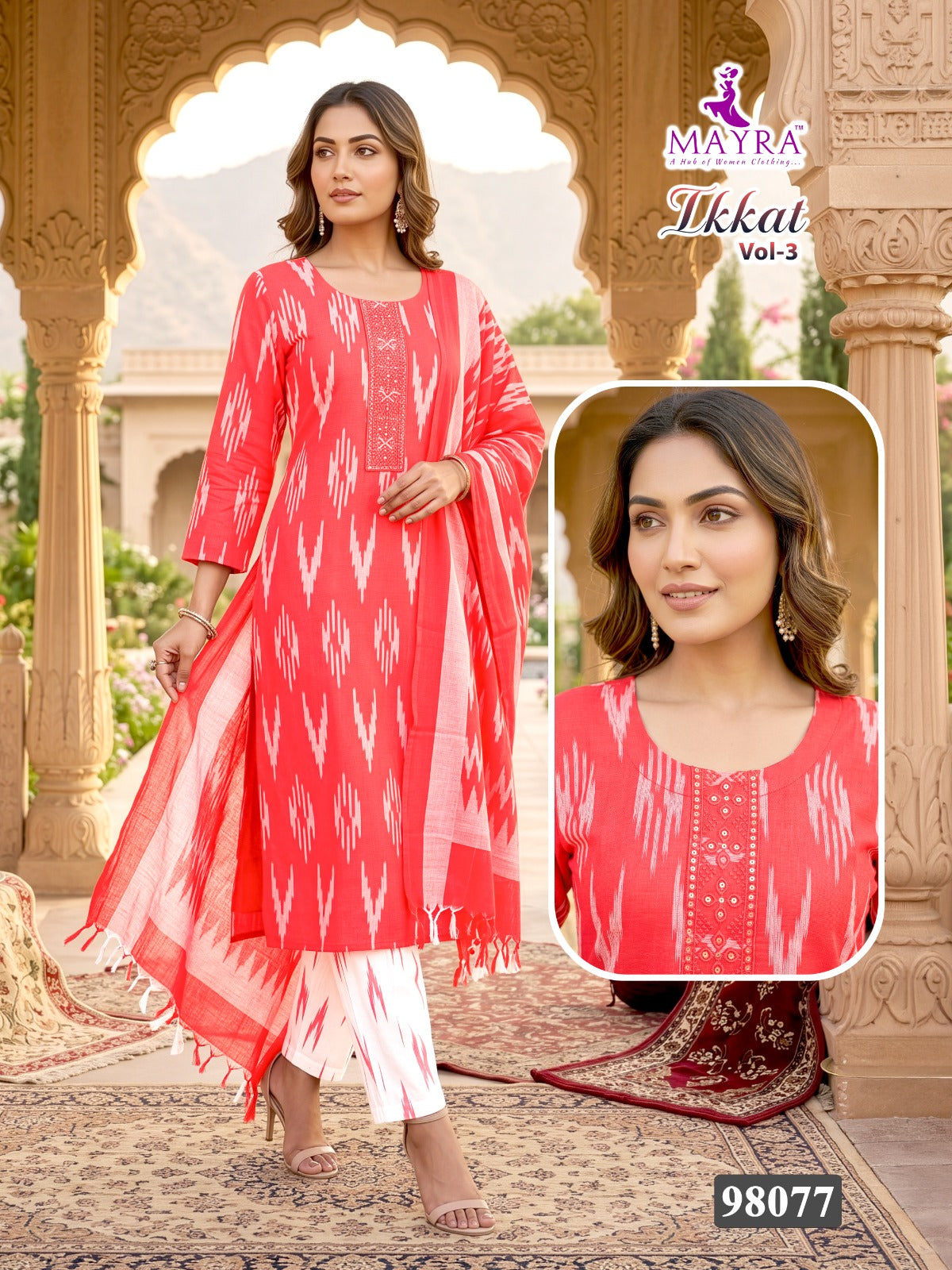 Ikkat Vol 3 Mayra Readymade Cotton Pant Suits Wholesale Rate