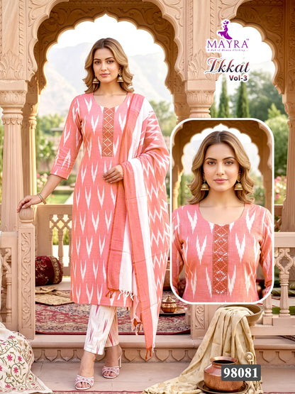 Ikkat Vol 3 Mayra Readymade Cotton Pant Suits Wholesale Rate