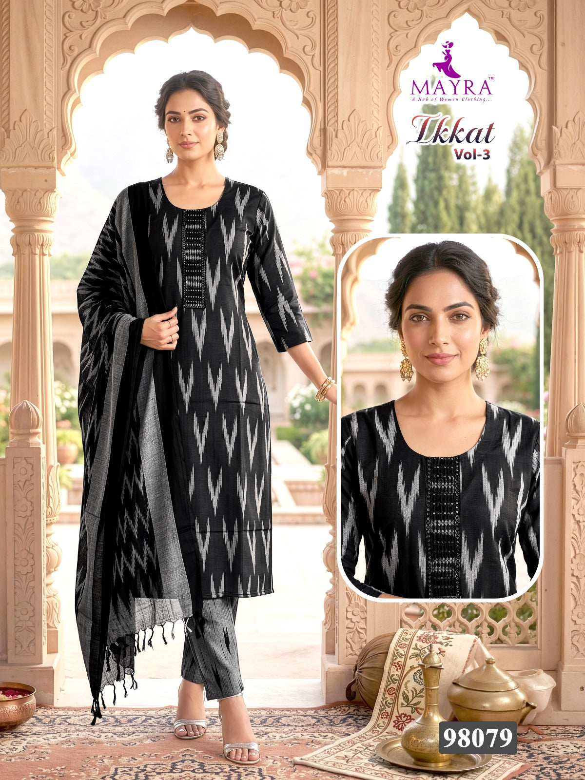 Ikkat Vol 3 Mayra Readymade Cotton Pant Suits Wholesale Rate