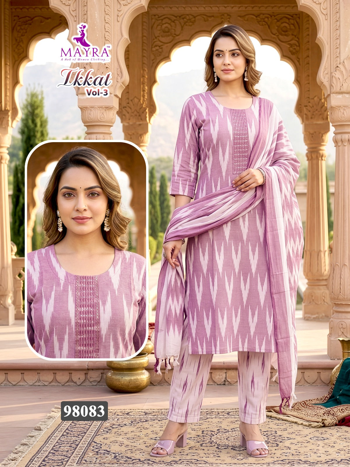 Ikkat Vol 3 Mayra Readymade Cotton Pant Suits Wholesale Rate