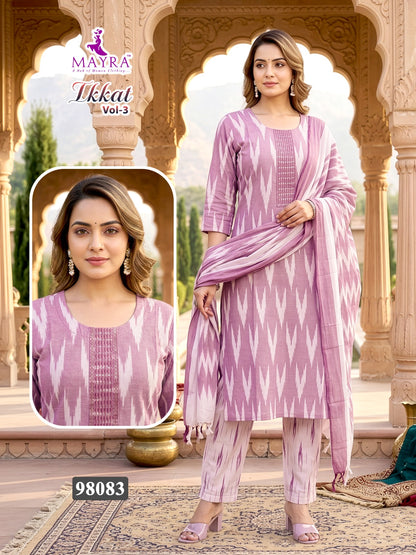 Ikkat Vol 3 Mayra Readymade Cotton Pant Suits Wholesale Rate
