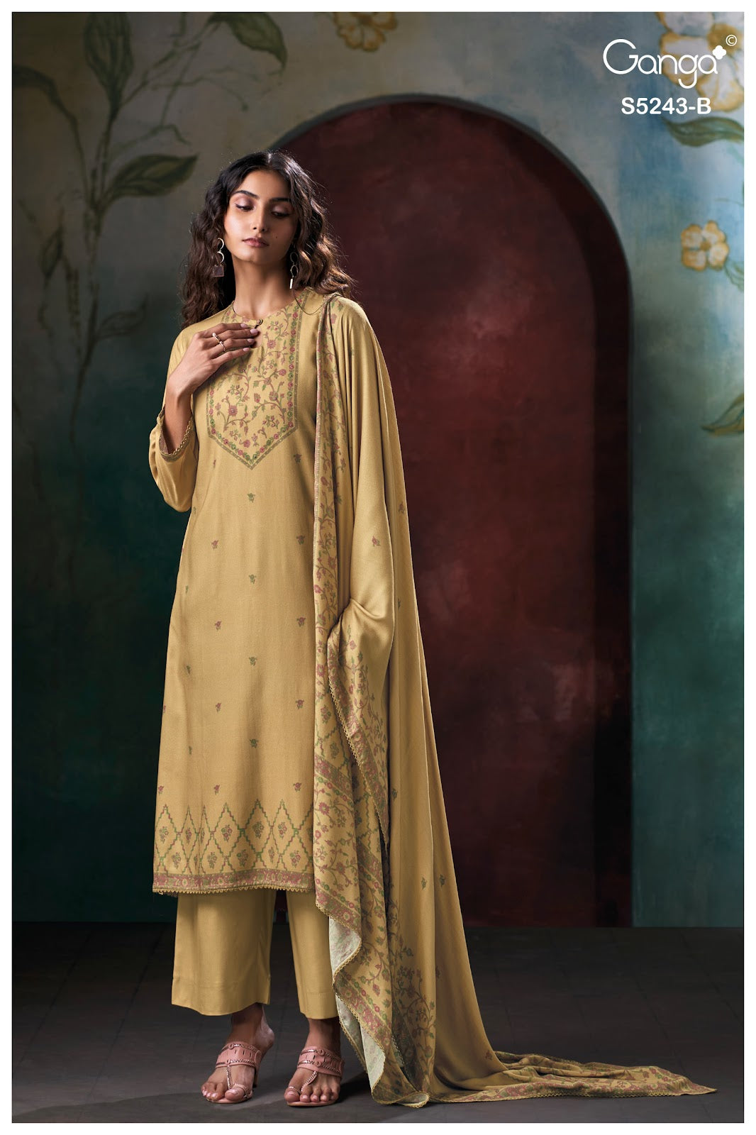 Iksa S5243 Ganga Wool Pashmina Suits Wholesaler Ahmedabad