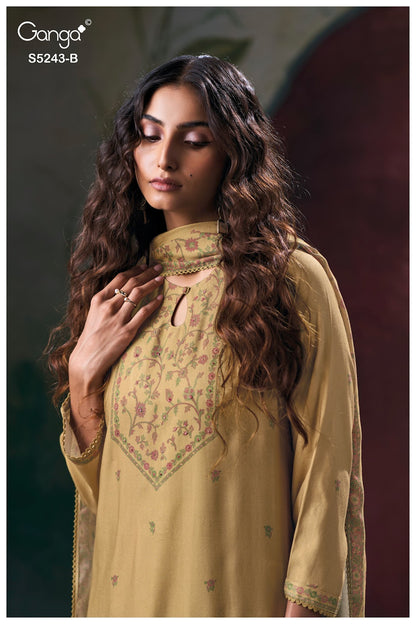 Iksa S5243 Ganga Wool Pashmina Suits Wholesaler Ahmedabad