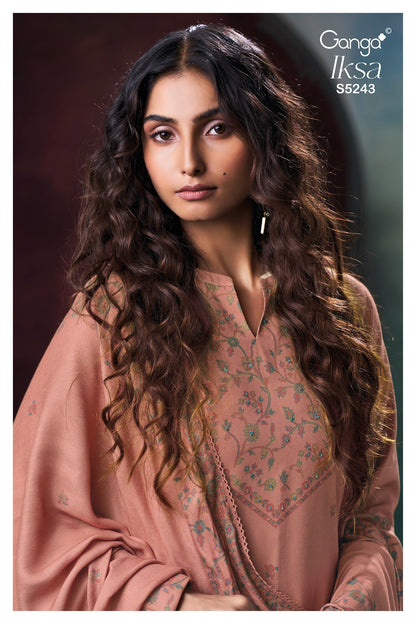 Iksa S5243 Ganga Wool Pashmina Suits Wholesaler Ahmedabad