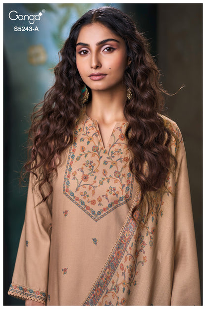 Iksa S5243 Ganga Wool Pashmina Suits Wholesaler Ahmedabad