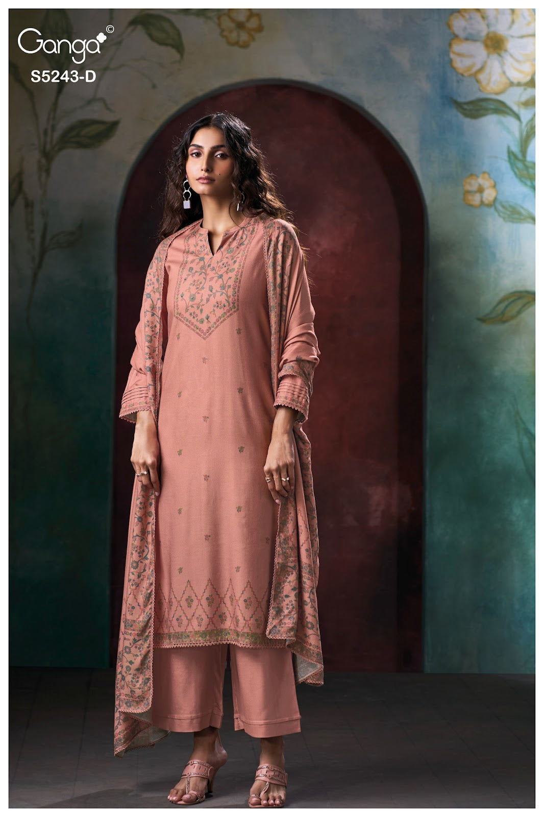 Iksa S5243 Ganga Wool Pashmina Suits Wholesaler Ahmedabad