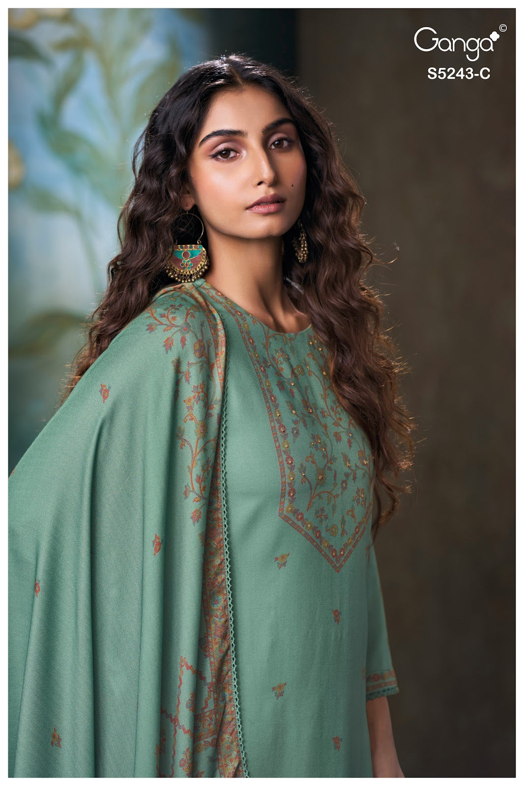 Iksa S5243 Ganga Wool Pashmina Suits Wholesaler Ahmedabad