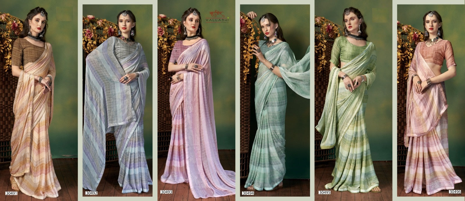 Iksha Vallabhi Prints Georgette Sarees Supplier Gujarat