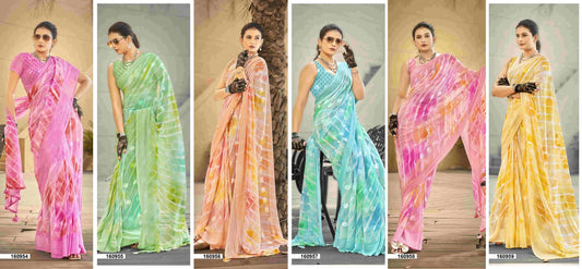 Ikshita Vol 6 Vallabhi Prints Georgette Sarees Wholesale Price