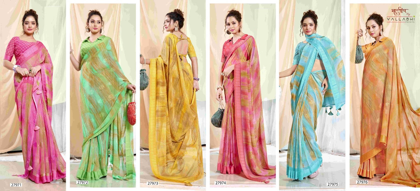 Ikshita Vol 8 Vallabhi Prints Georgette Sarees Wholesale