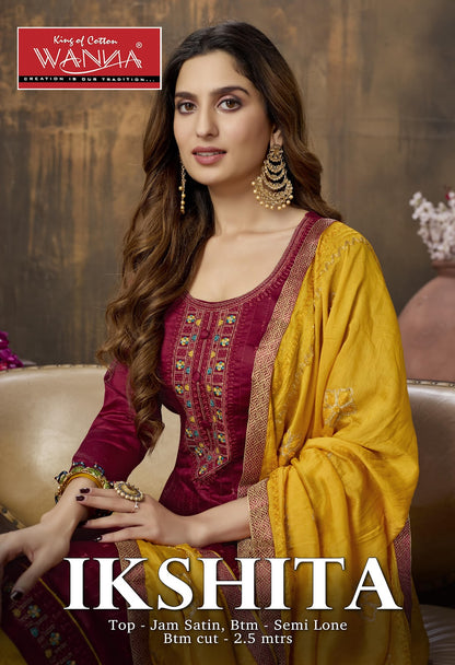 Ikshita Wanna Jam Satin Pant Style Suits Exporter Gujarat