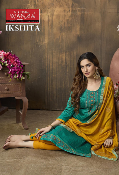 Ikshita Wanna Jam Satin Pant Style Suits Exporter Gujarat