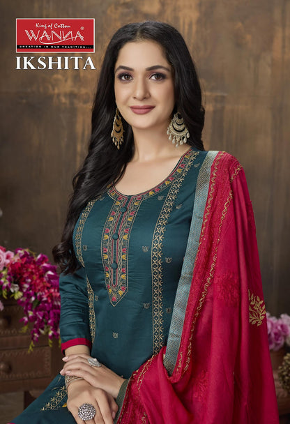 Ikshita Wanna Jam Satin Pant Style Suits Exporter Gujarat