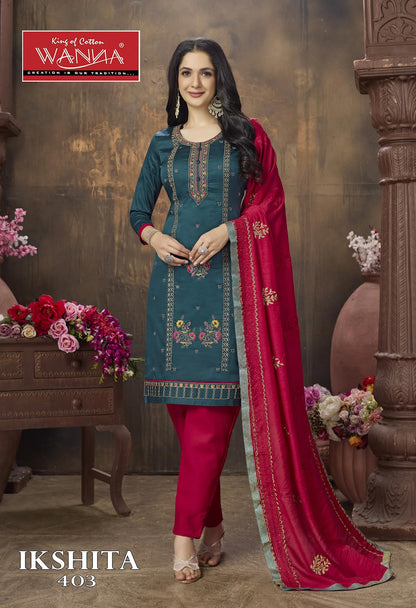 Ikshita Wanna Jam Satin Pant Style Suits Exporter Gujarat