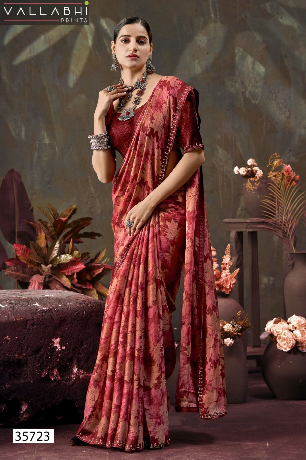 Ikshula Vol 2 Vallabhi Prints Chiffon Sarees Supplier