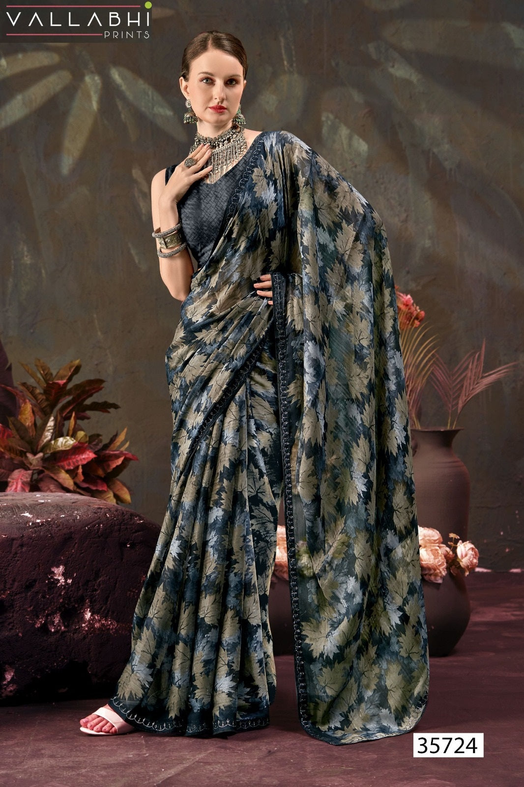 Ikshula Vol 2 Vallabhi Prints Chiffon Sarees Supplier