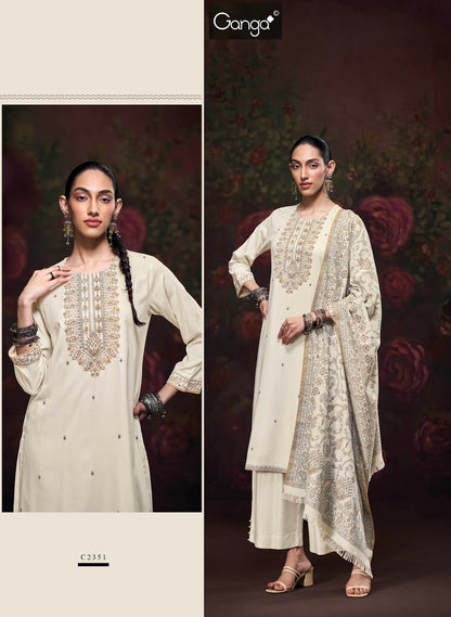 Iktara Ganga Pashmina Suits Supplier Gujarat