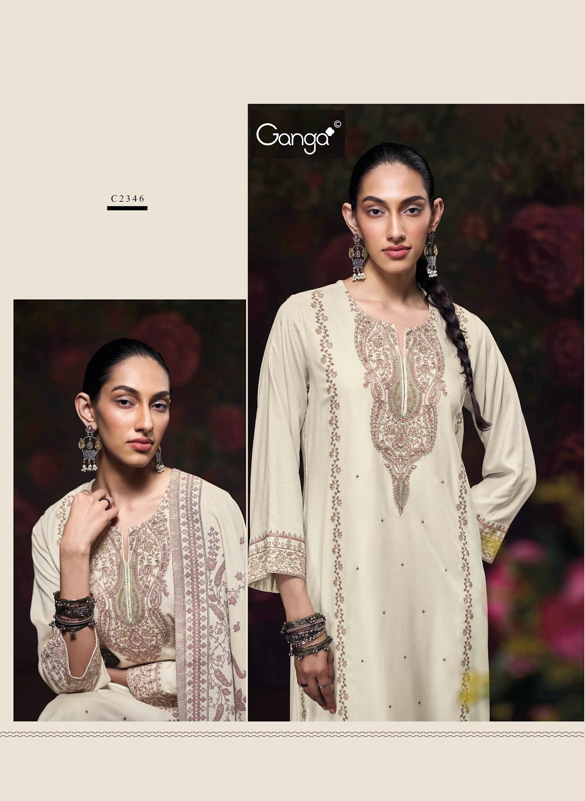 Iktara Ganga Pashmina Suits Supplier Gujarat