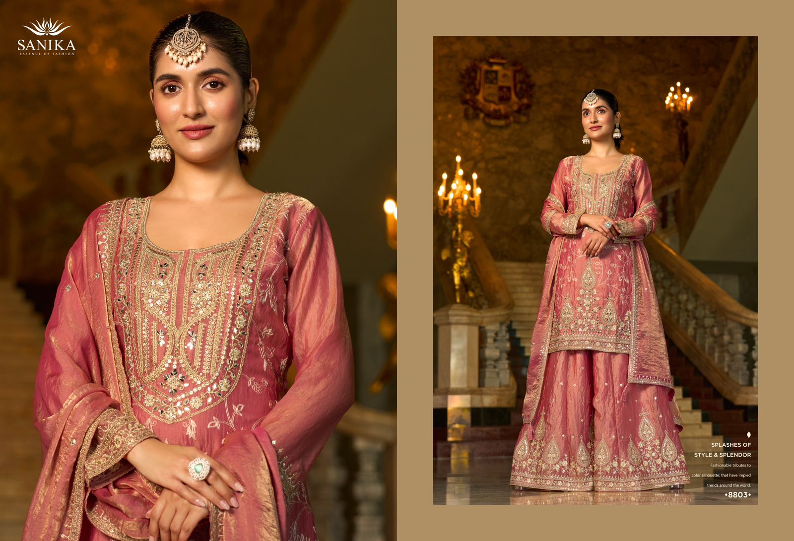 Iktara Sanika Fashion Frendy Silk Readymade Plazzo Style Suits Exporter India