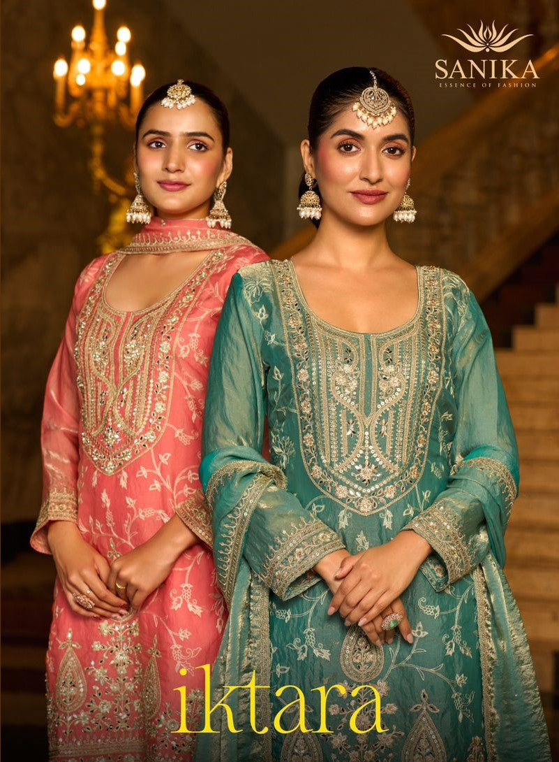 Iktara Sanika Fashion Frendy Silk Readymade Plazzo Style Suits Exporter India