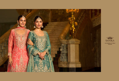 Iktara Sanika Fashion Frendy Silk Readymade Plazzo Style Suits Exporter India