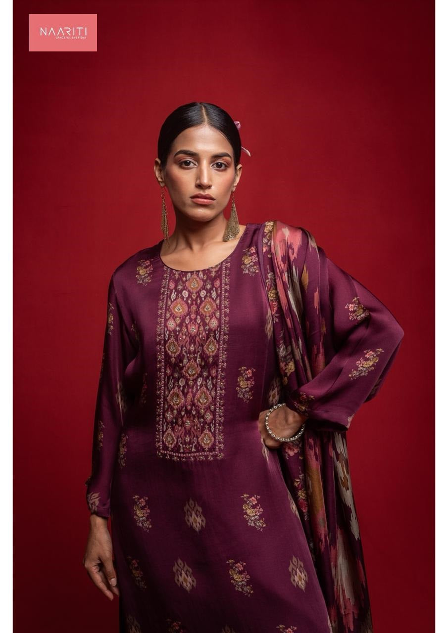 Iktasha Naariti Organza Satin Pant Style Suits Manufacturer India