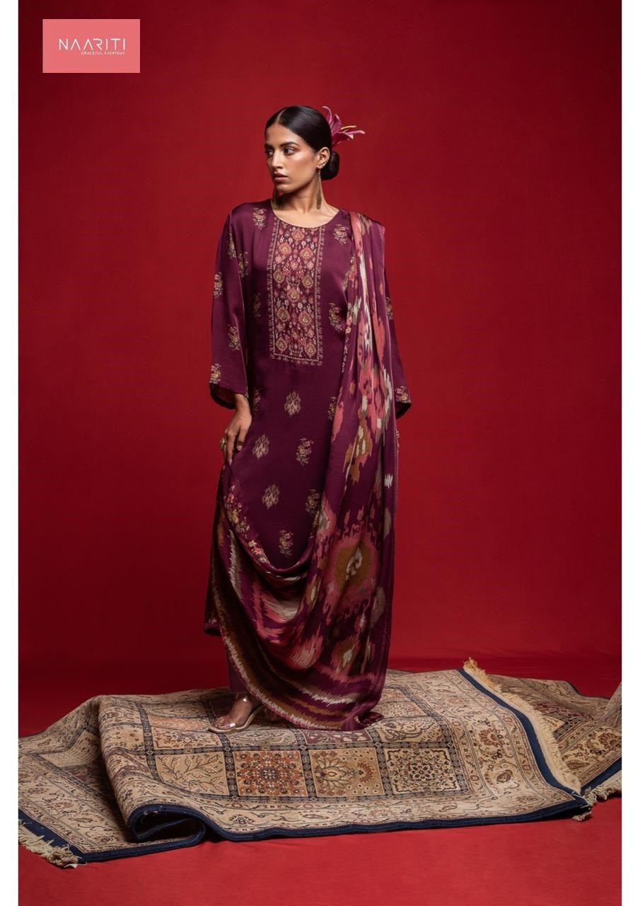 Iktasha Naariti Organza Satin Pant Style Suits Manufacturer India