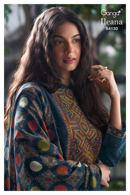 Ileana 4130 Ganga Premium Bemberg Plazzo Style Suits Supplier India