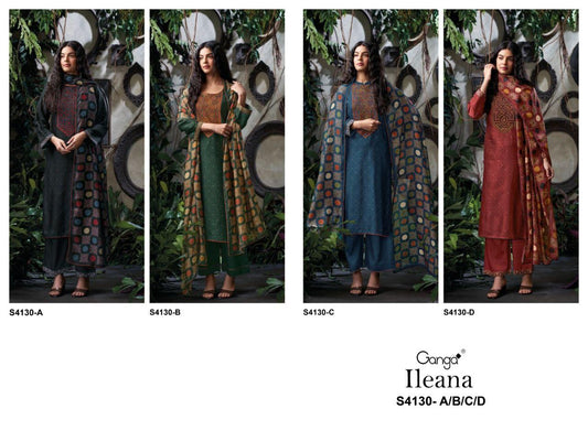 Ileana 4130 Ganga Premium Bemberg Plazzo Style Suits Supplier India