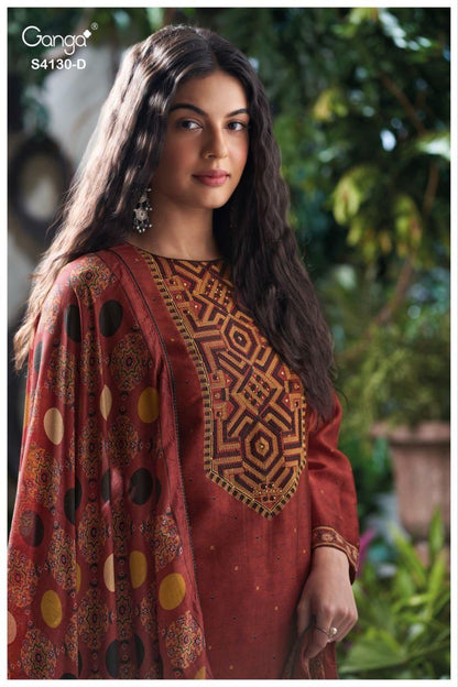 Ileana 4130 Ganga Premium Bemberg Plazzo Style Suits Supplier India