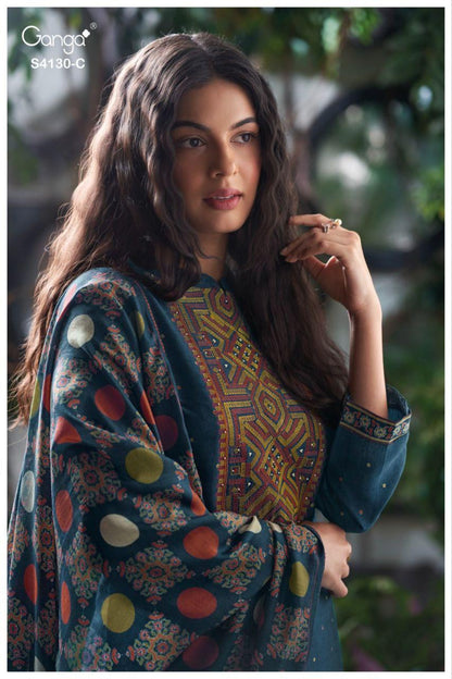 Ileana 4130 Ganga Premium Bemberg Plazzo Style Suits Supplier India