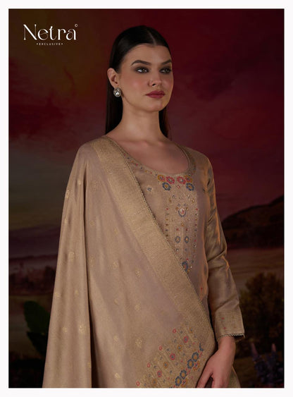 Ileana Netra Pure Silk Pashmina Suits Supplier