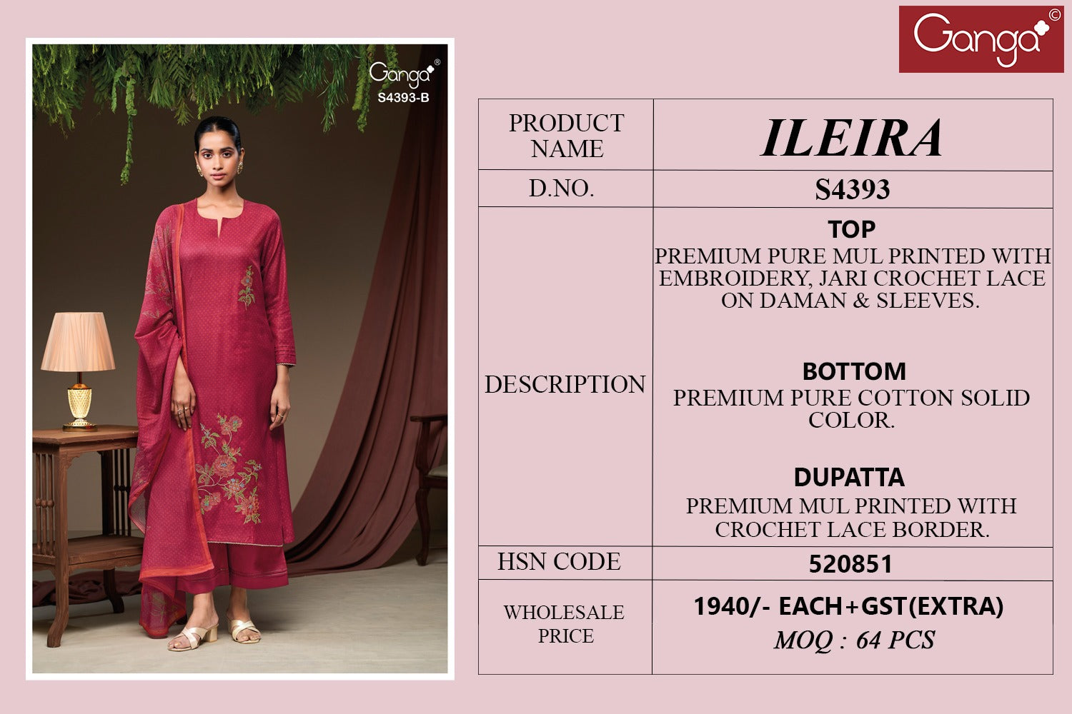 Ileira 4393 Ganga Mul Salwar Suits Manufacturer Gujarat