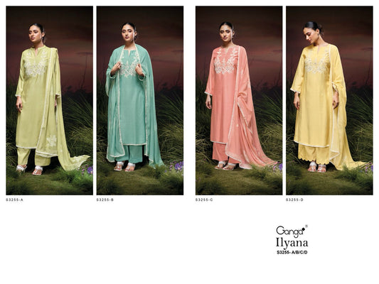 Ilyana 3255 Ganga Pure Bemberg Plazzo Style Suits Supplier