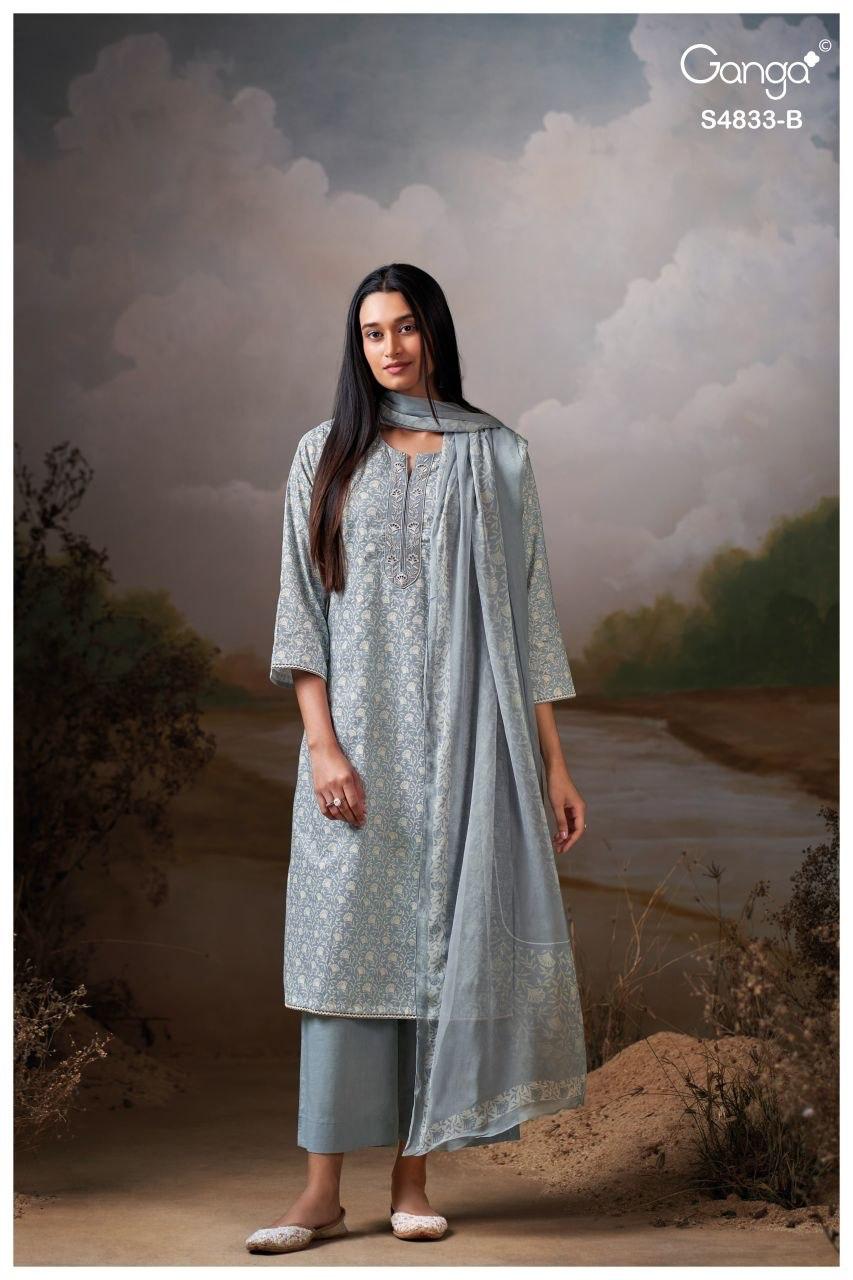Ilyndra S4833 Ganga Cotton Pant Style Suits Wholesaler