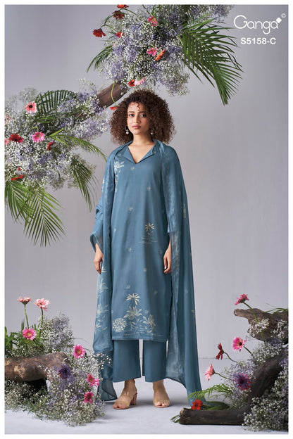 Ilyssa S5158 Ganga Cotton Satin Pant Style Suits Supplier