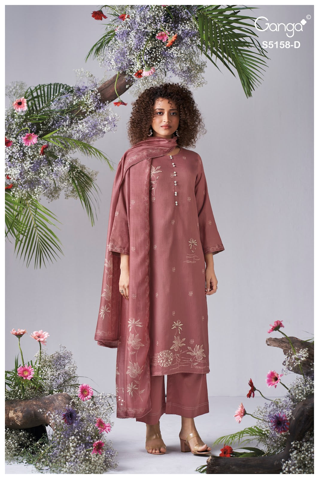 Ilyssa S5158 Ganga Cotton Satin Pant Style Suits Supplier